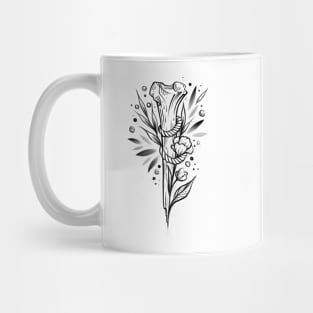 Bone and flowers, witchcraft Mug